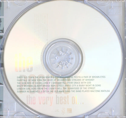 A CD jewel case showing the back of a CD with track listing text and the title 'the very best of.